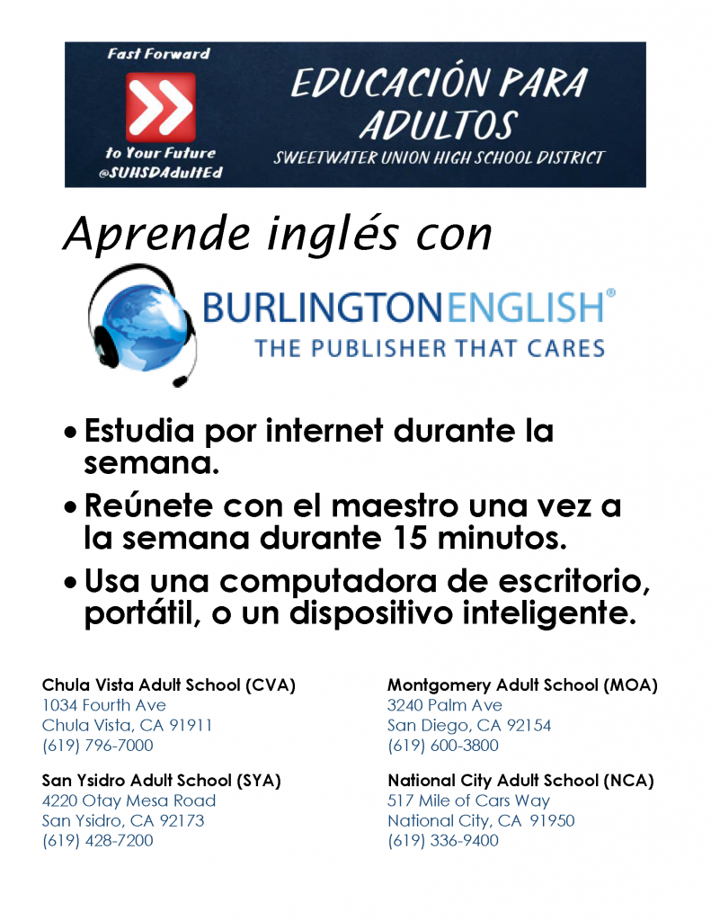 ESL Distance Learning Flyer in Spanish