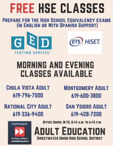 High School Equivalency flyer