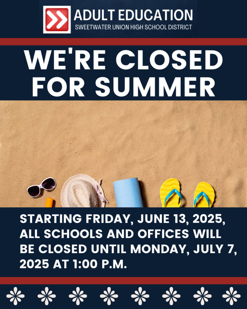 All schools and offices are closed starting Friday, June 13, 2025 until Monday, July 7, 2025 at 1:00 p.m.